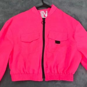 cute hot pink stylish windbreaker .